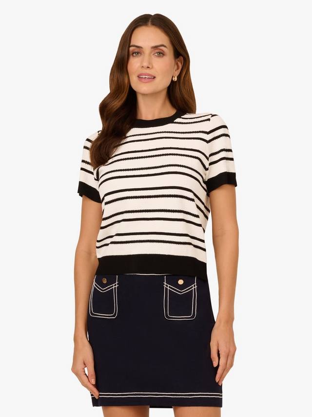 Джемпер в полоску с контрастной отделкой pointelle Adrianna Papell, цвет Ivory/Black
Джемпер в полоску с контрастной отделкой pointelle Adrianna Papell, цвет Ivory/Black