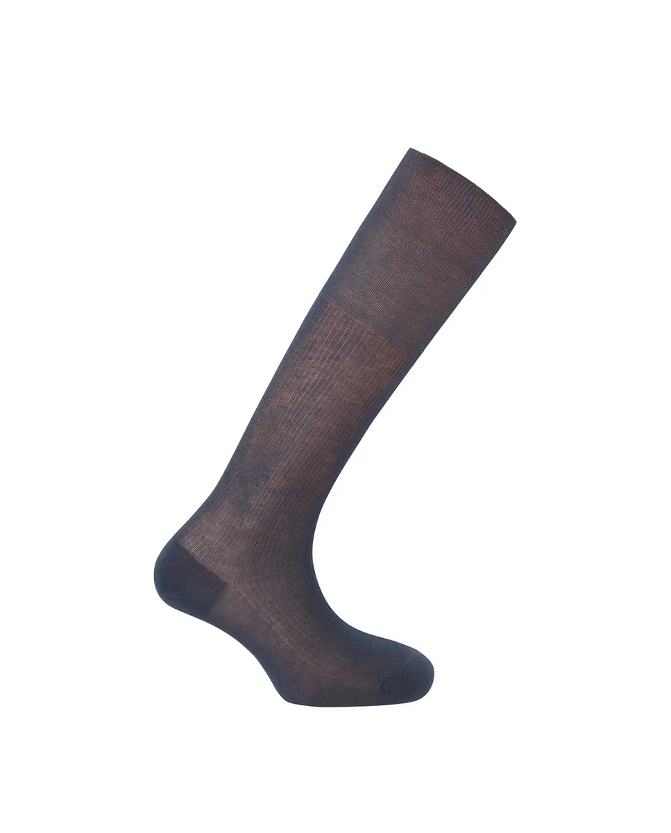 Мужские высокие носки из 100% ребристой шотландской пряжи Сделано в Испании Punto Blanco, темно-синий 
Мужские высокие носки из 100% ребристой шотландской пряжи Сделано в Испании Punto Blanco, темно-синий