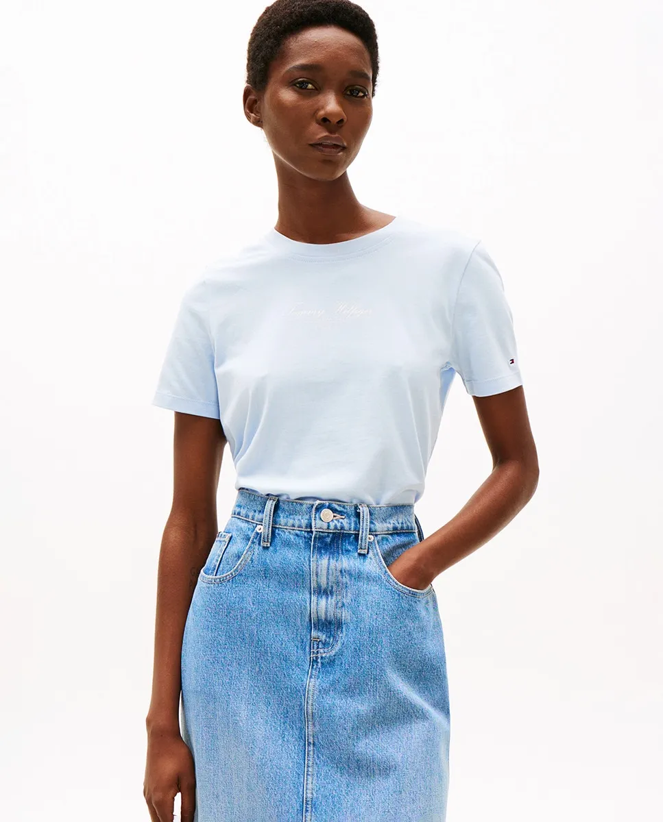 Футболка женская с коротким рукавом, прямого силуэта Tommy Hilfiger, голубой
Футболка женская с коротким рукавом, прямого силуэта Tommy Hilfiger, голубой