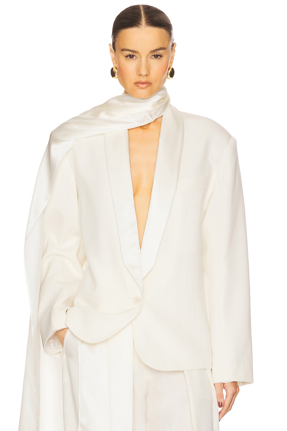 Блейзер-смокинг из шерсти Helsa, cream
Блейзер-смокинг из шерсти Helsa, cream