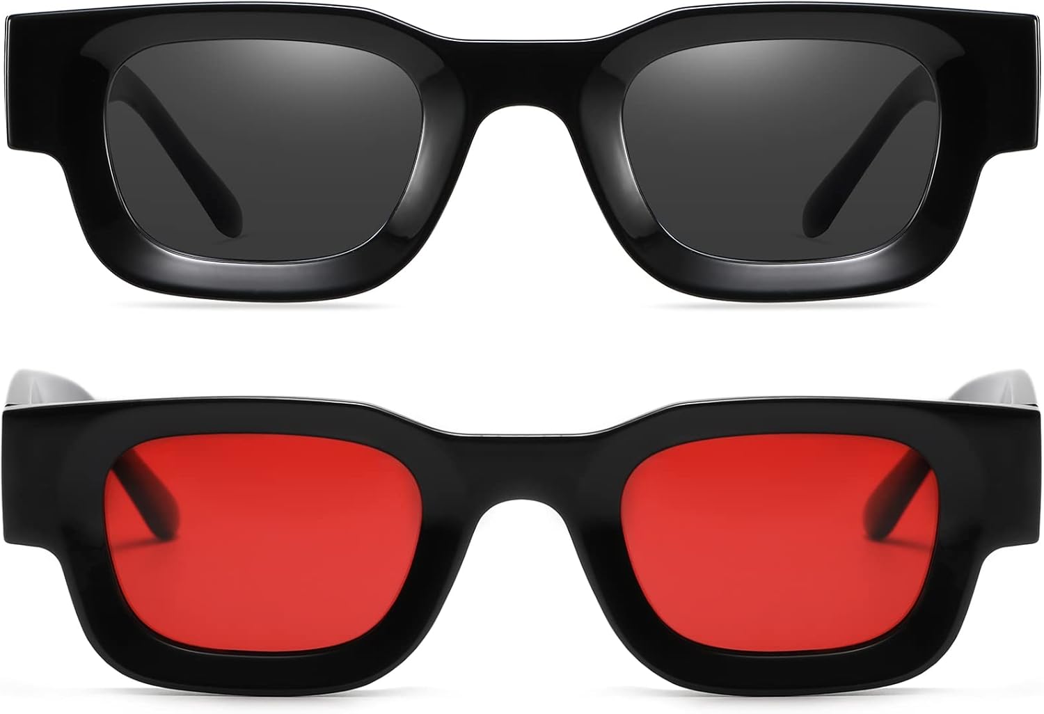 Современные прямоугольные солнцезащитные очки AIEYEZO для женщин и мужчин в стиле ретро 90-х, массивные квадратные поляризованные солнцезащитные очки с защитой UV400, 2 Pack (Black + Black/Ocean Red)
Современные прямоугольные солнцезащитные очки AIEYEZO для женщин и мужчин в стиле ретро 90-х, массивные квадратные поляризованные солнцезащитные очки с защитой UV400, 2 Pack (Black + Black/Ocean Red)