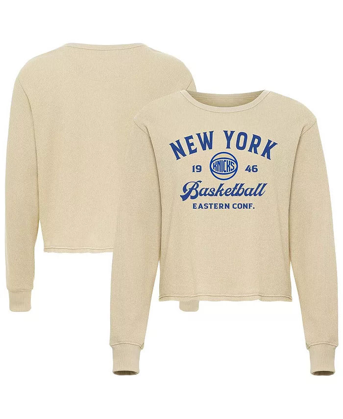 Мужская и женская кремовая футболка с длинным рукавом New York Knicks High Country Collection Cullen в рубчик Sportiqe
Мужская и женская кремовая футболка с длинным рукавом New York Knicks High Country Collection Cullen в рубчик Sportiqe