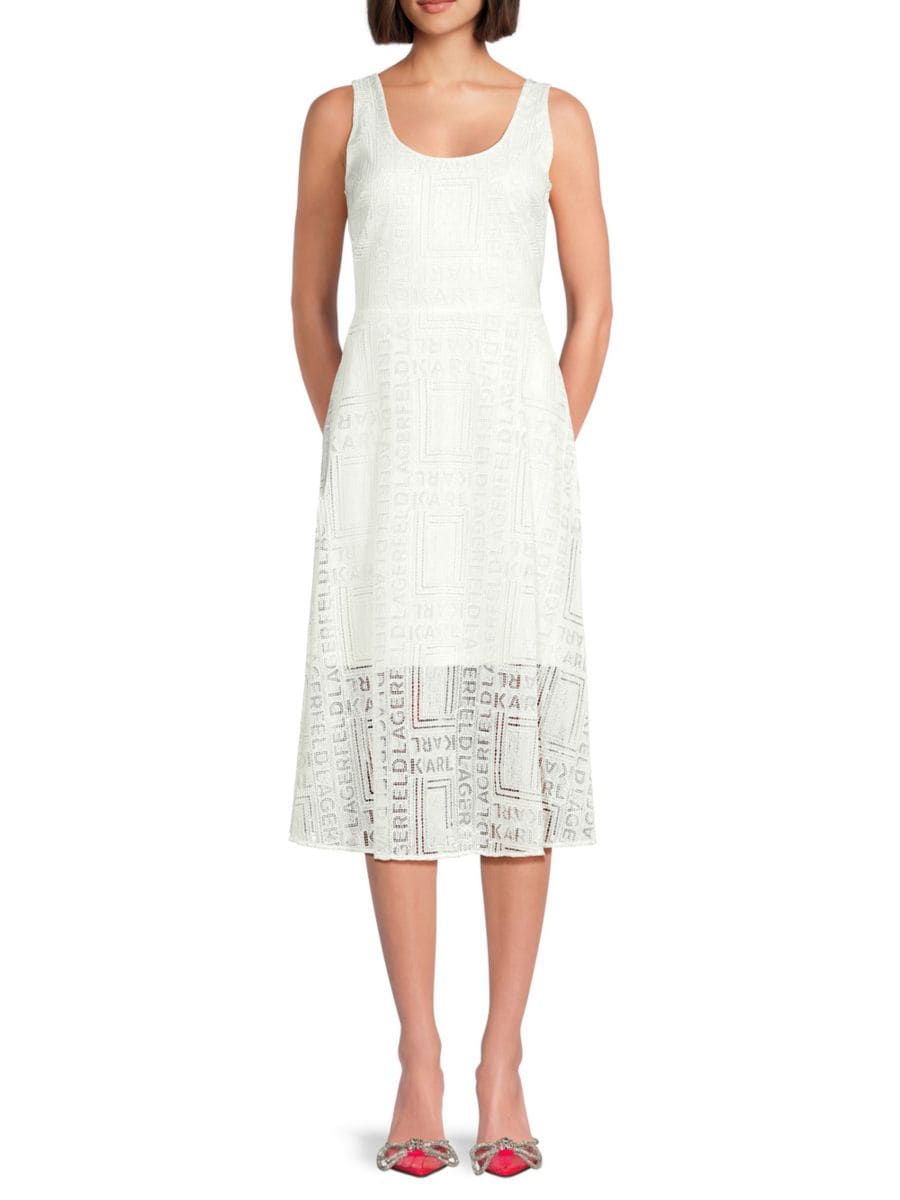 Платье-миди с кружевом и логотипом Karl Lagerfeld Paris, мягкий белый
Платье-миди с кружевом и логотипом Karl Lagerfeld Paris, мягкий белый