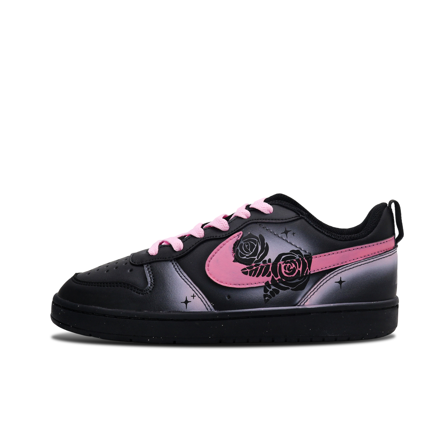 Nike Court Borough Pink Flame Rose нескользящие низкие детские скейтбординговые туфли Black/Pink
Nike Court Borough Pink Flame Rose нескользящие низкие детские скейтбординговые туфли Black/Pink