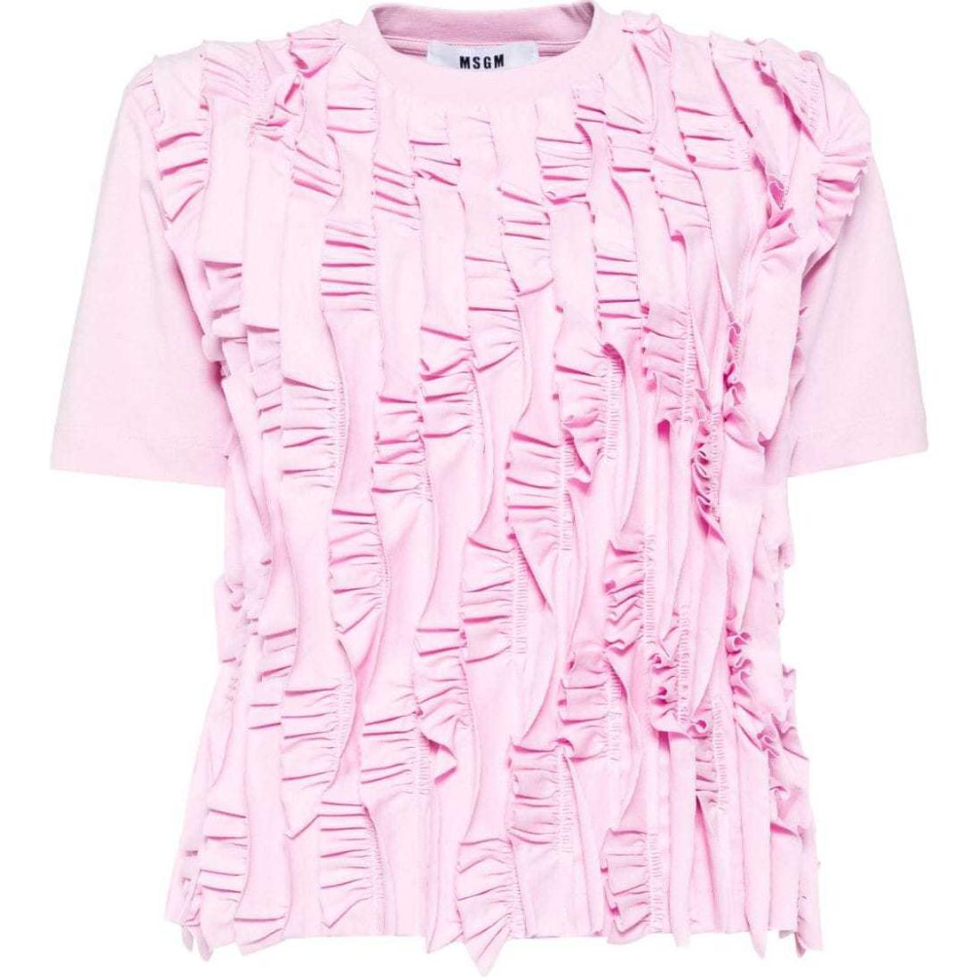 Футболка из хлопка с рюшами MSGM, розовый
Футболка из хлопка с рюшами MSGM, розовый