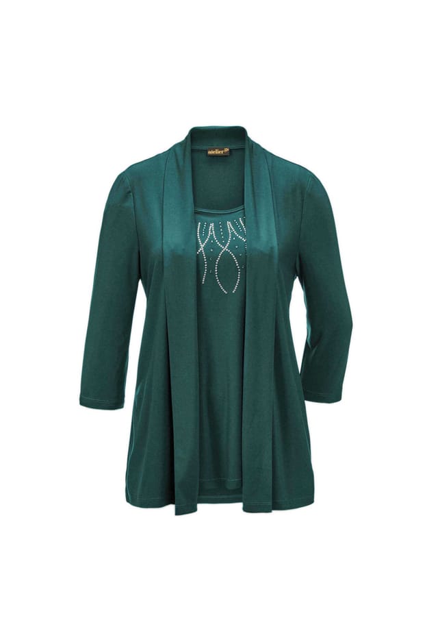 Короткий размер: рубашка в комплекте с блестящей аппликацией. Goldner, цвет smaragd
Короткий размер: рубашка в комплекте с блестящей аппликацией. Goldner, цвет smaragd