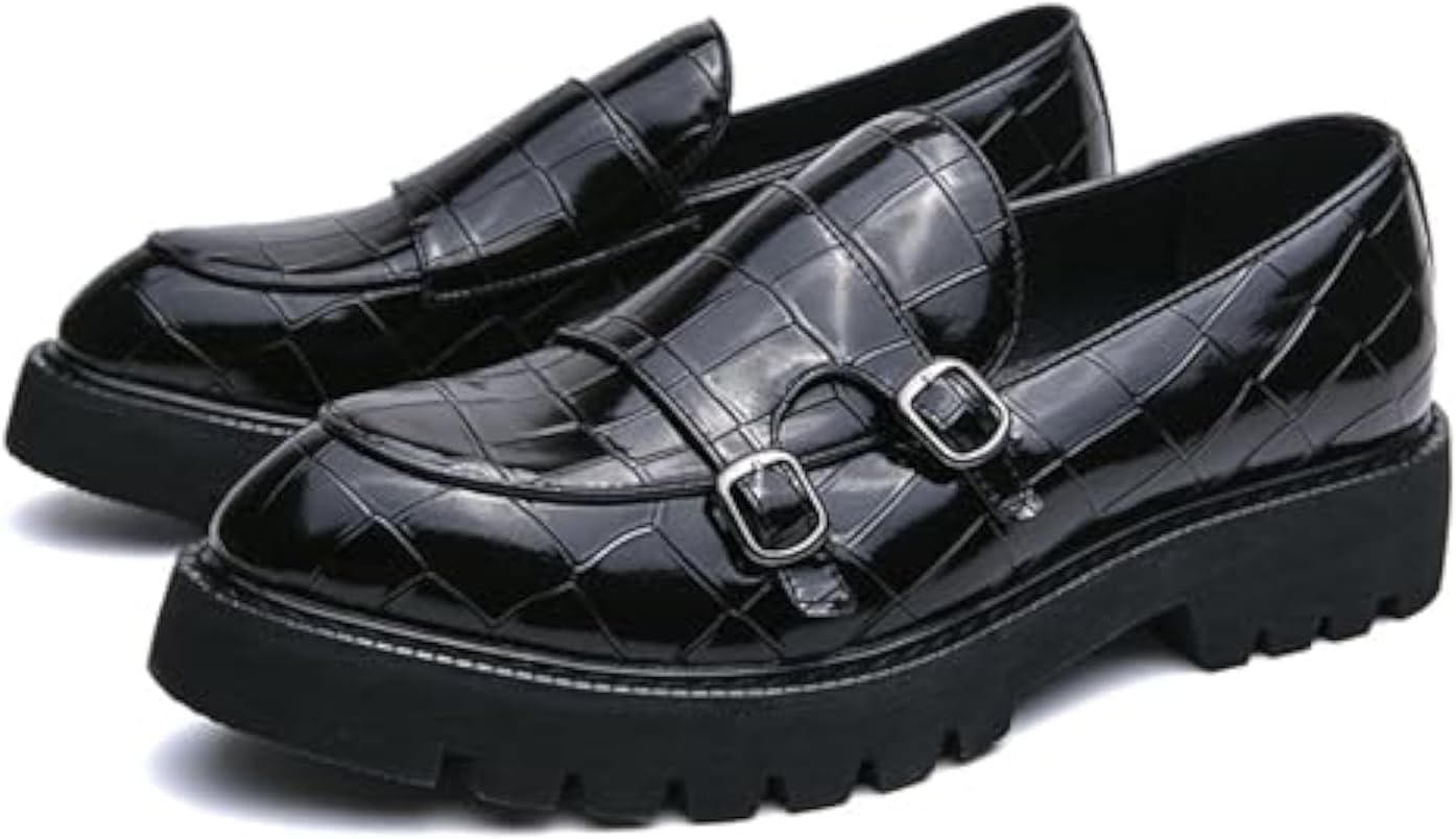 Мужские лоферы на платформе из лакированной кожи без шнурков с двойной пряжкой, классические нескользящие пенни-лоферы, мокасины, повседневная модная обувь в стиле лодочек Fairsoma, черный
Мужские лоферы на платформе из лакированной кожи без шнурков с двойной пряжкой, классические нескользящие пенни-лоферы, мокасины, повседневная модная обувь в стиле лодочек Fairsoma, черный