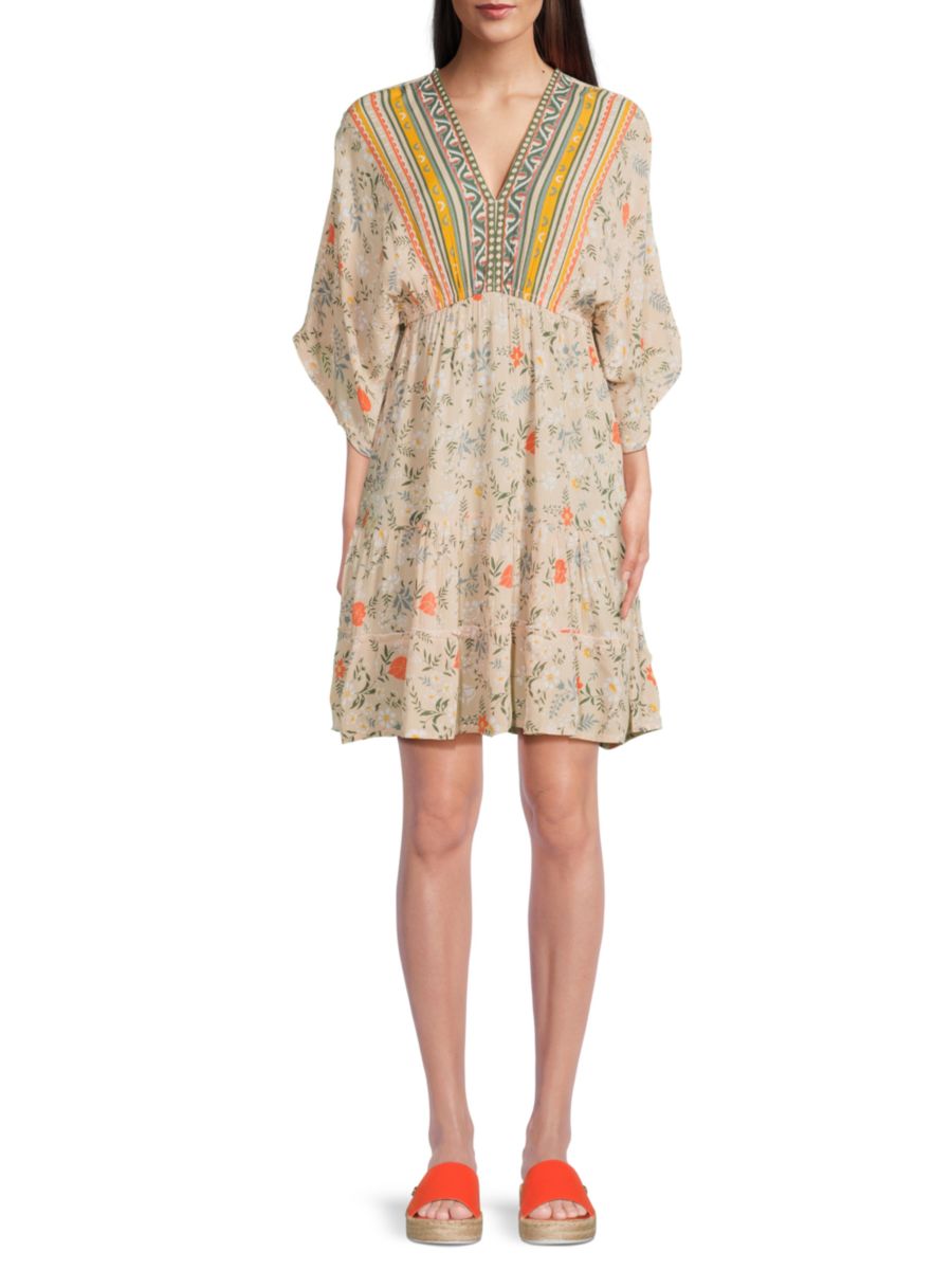 Мини-платье с цветочным принтом La Moda Clothing, бежевый
Мини-платье с цветочным принтом La Moda Clothing, бежевый