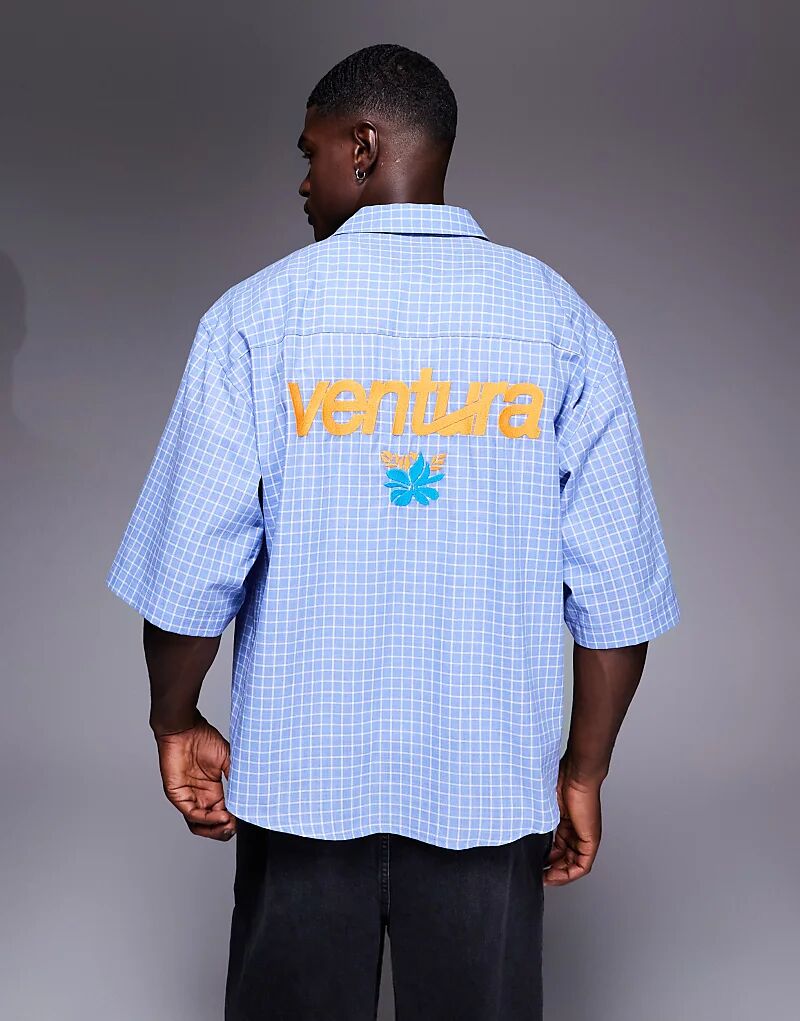 Рубашка свободного кроя ASOS DESIGN в синюю клетку с вышивкой на спине
Рубашка свободного кроя ASOS DESIGN в синюю клетку с вышивкой на спине