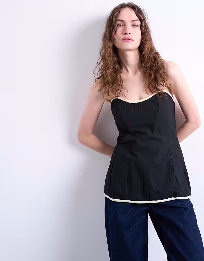 Бандо черного цвета с белыми трубками Topshop
Бандо черного цвета с белыми трубками Topshop