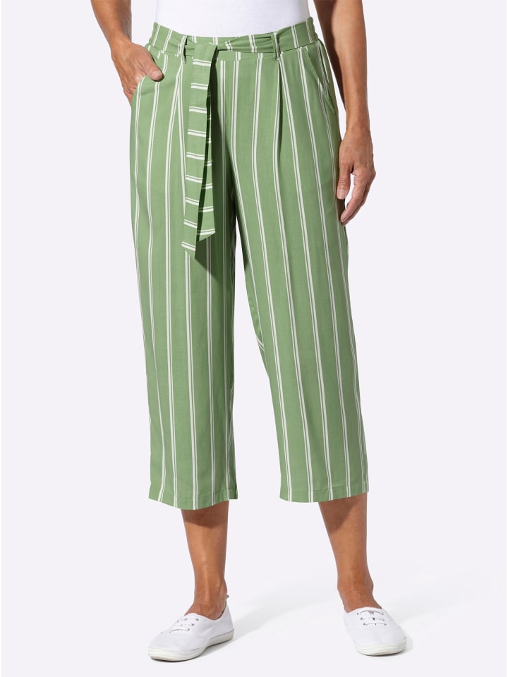 Брюки длиной 3/4 в полоску цвета эвкалипта и экрю Sieh an!
Брюки длиной 3/4 в полоску цвета эвкалипта и экрю Sieh an!