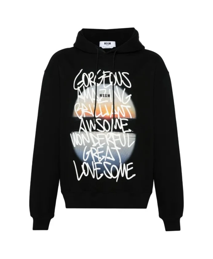 Мужские черные хлопковые худи Msgm, черный
Мужские черные хлопковые худи Msgm, черный