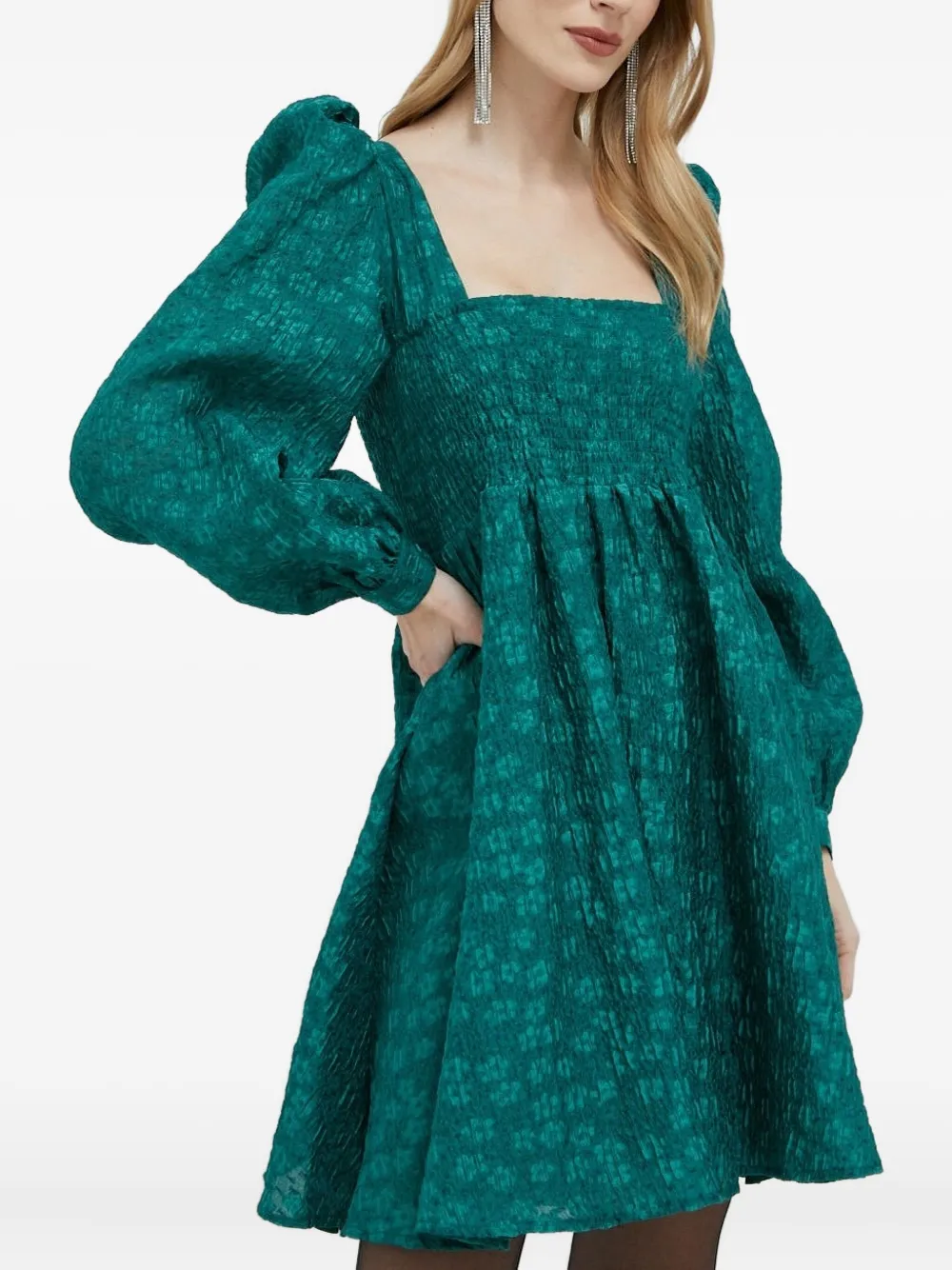 Платье мини с объемными рукавами Custommade, зеленый
Платье мини с объемными рукавами Custommade, зеленый