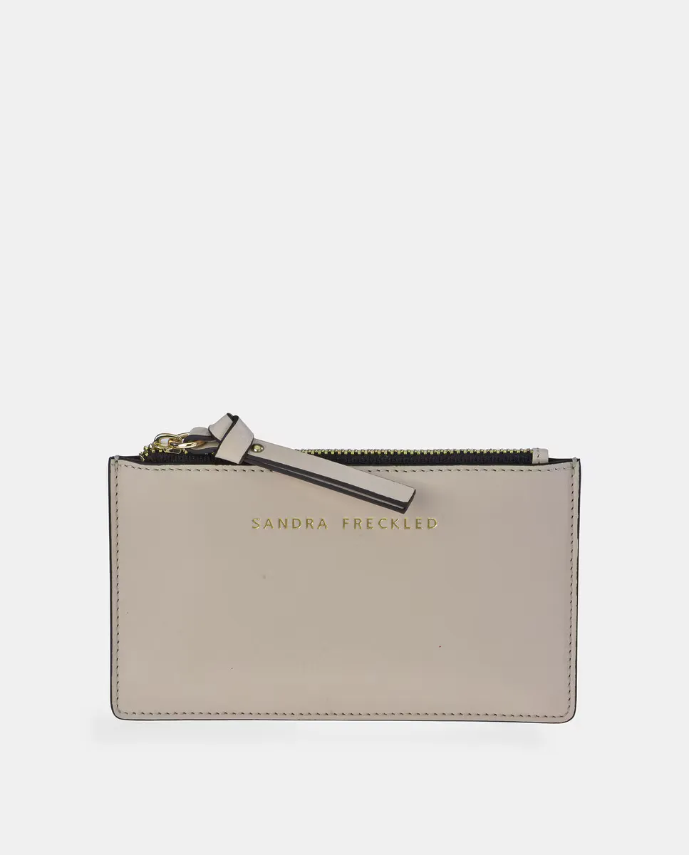 Плоский кожаный кошелек на молнии гладкий черный Sandra Freckled, белый
Плоский кожаный кошелек на молнии гладкий черный Sandra Freckled, белый