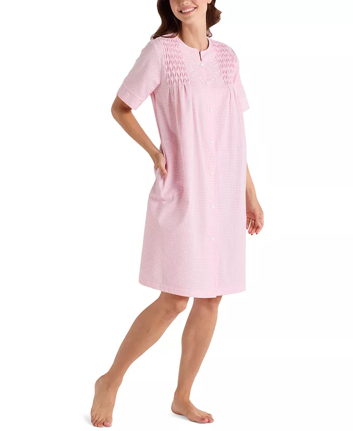 Женский короткий халат из пике Miss Elaine, белый 
Женский короткий халат из пике Miss Elaine, белый