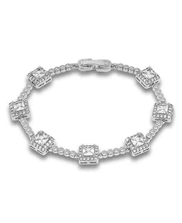 Браслет-Галочка с кубическими цирконами и камнями огранки «принцесса» Macy'S, silver
Браслет-Галочка с кубическими цирконами и камнями огранки «принцесса» Macy'S, silver