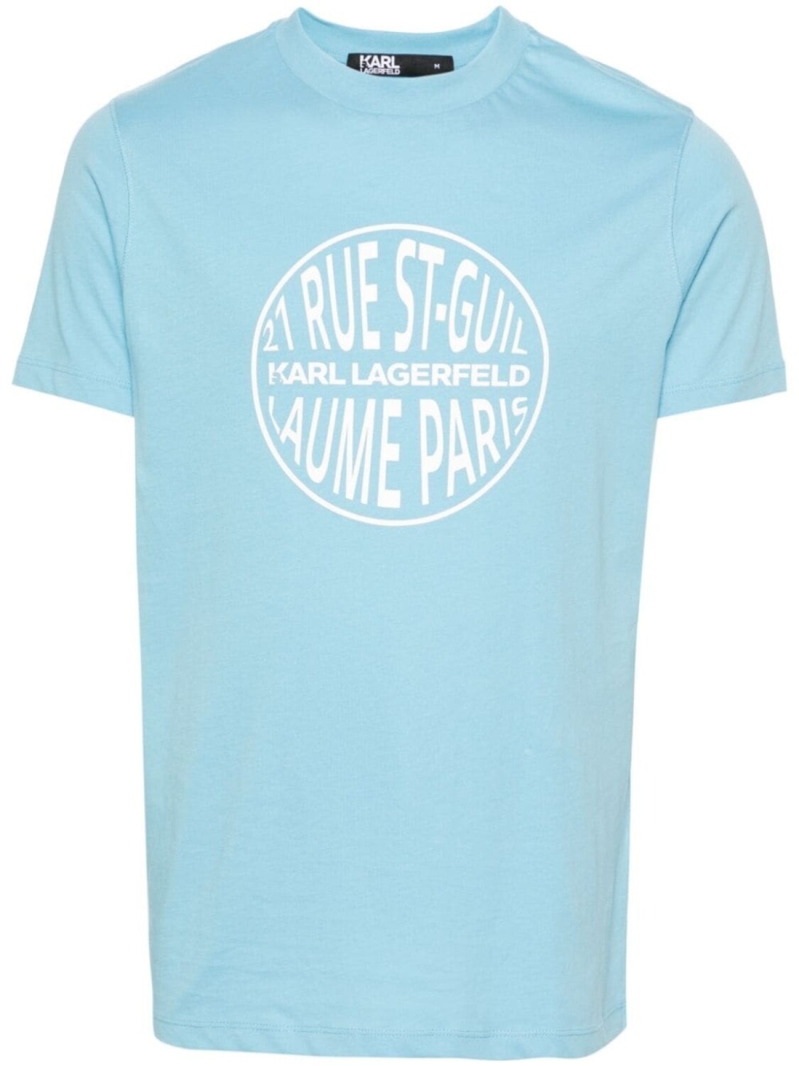 Karl Lagerfeld футболка из хлопка с логотипом на ленте, синий 
Karl Lagerfeld футболка из хлопка с логотипом на ленте, синий