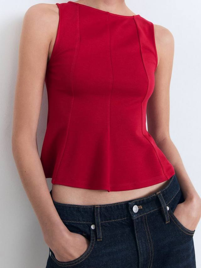 Coqui топ без рукавов с баской Mango, Red
Coqui топ без рукавов с баской Mango, Red