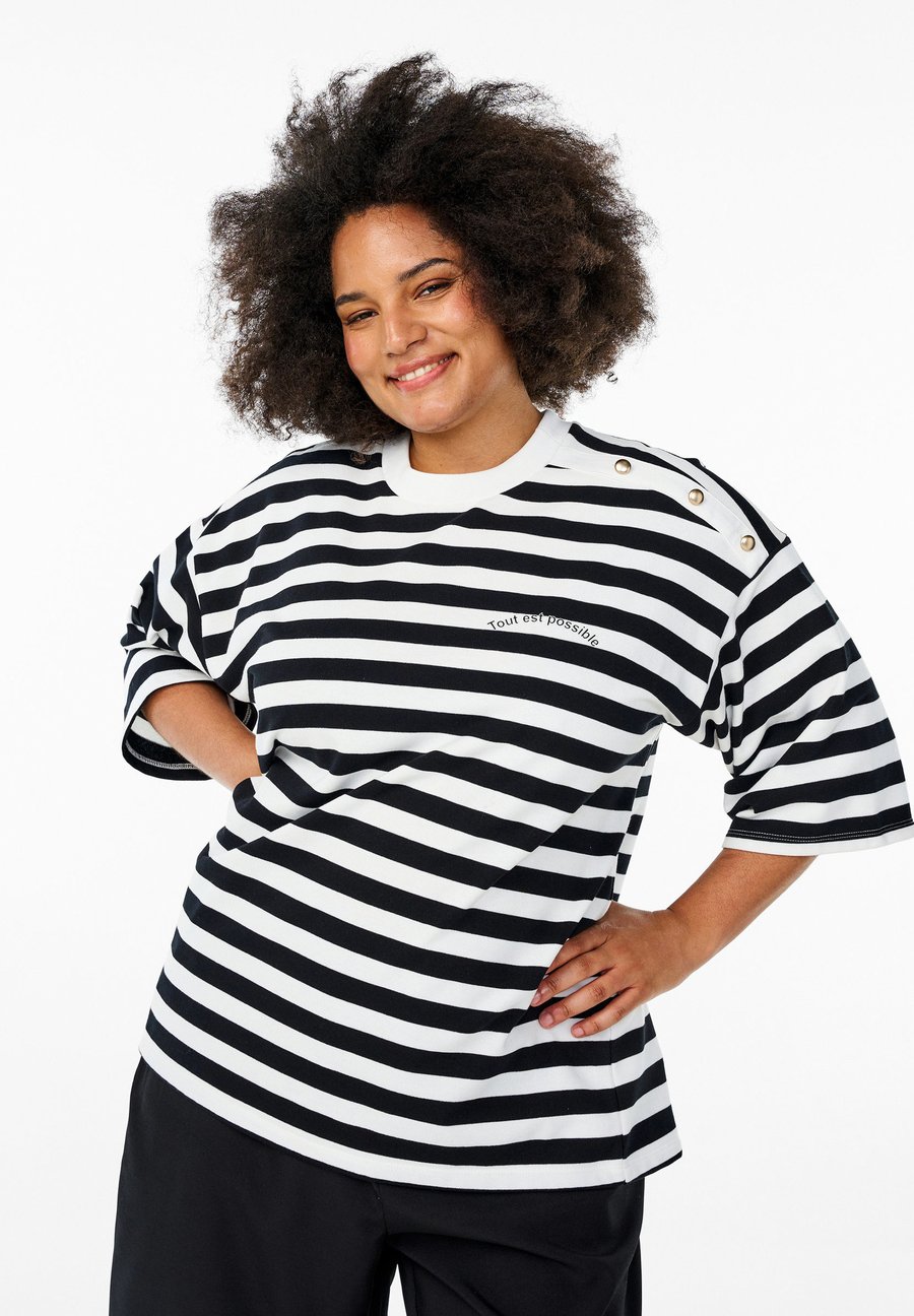 Топ Zizzi Long sleeved top, Bright Wh W Black/Black
Топ Zizzi Long sleeved top, Bright Wh W Black/Black