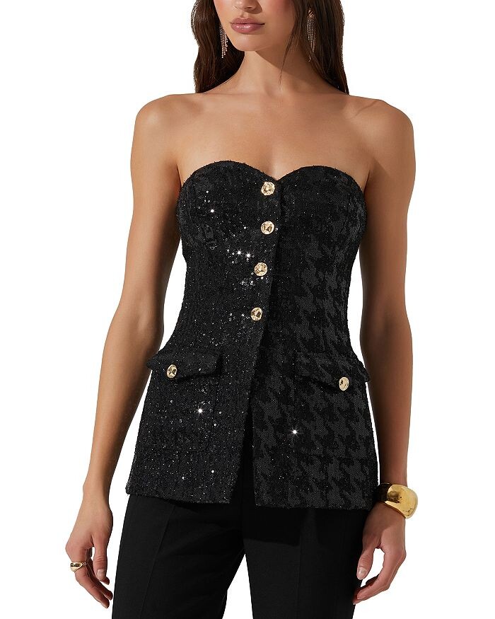 Топ без бретелек Milani с пайетками ASTR the Label, черный
Топ без бретелек Milani с пайетками ASTR the Label, черный