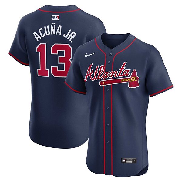 Мужская футболка Ronald Acuña Jr Atlanta Braves Alternate Elite Player в цвете navy Nike
Мужская футболка Ronald Acuña Jr Atlanta Braves Alternate Elite Player в цвете navy Nike