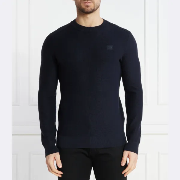 Анионовый свитер обычного кроя с добавлением кашемира Boss, синий
Анионовый свитер обычного кроя с добавлением кашемира Boss, синий