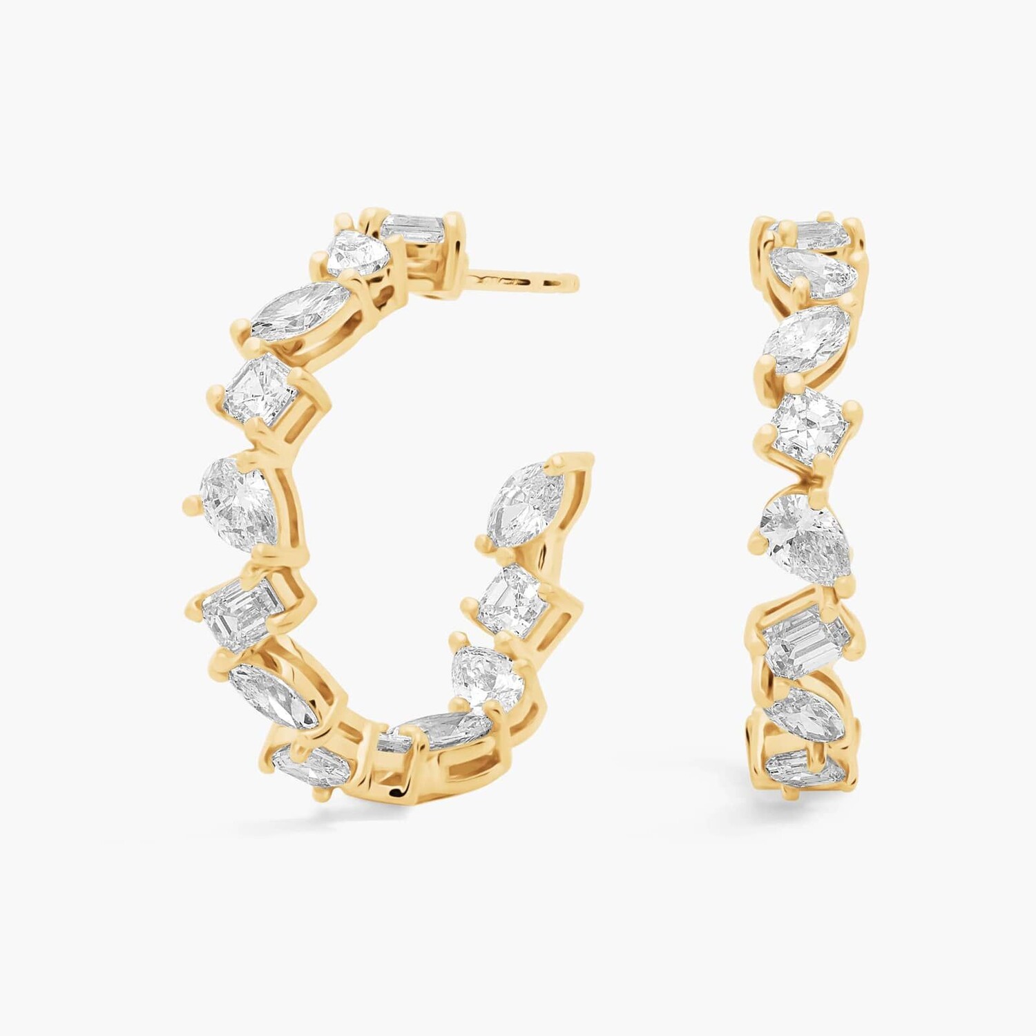 Серьги-кольца с бриллиантами разной формы из желтого золота 14 карат (2 карата) Blue Nile
Серьги-кольца с бриллиантами разной формы из желтого золота 14 карат (2 карата) Blue Nile