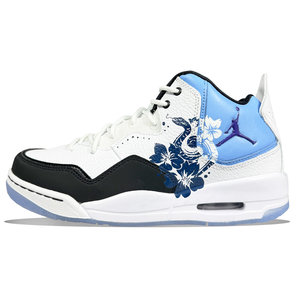 Jordan Кроссовки баскетбольные мидтоп Courtside 23 с амортизацией, противоскользящие и износостойкие, винтажные, женские, черно-бело-голубые, цвет Black White Blue
Jordan Кроссовки баскетбольные мидтоп Courtside 23 с амортизацией, противоскользящие и износостойкие, винтажные, женские, черно-бело-голубые, цвет Black White Blue