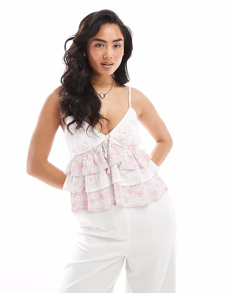 Топ Hollister на тонких бретелях с V-образным вырезом и винтажным розовым цветочным принтом
Топ Hollister на тонких бретелях с V-образным вырезом и винтажным розовым цветочным принтом