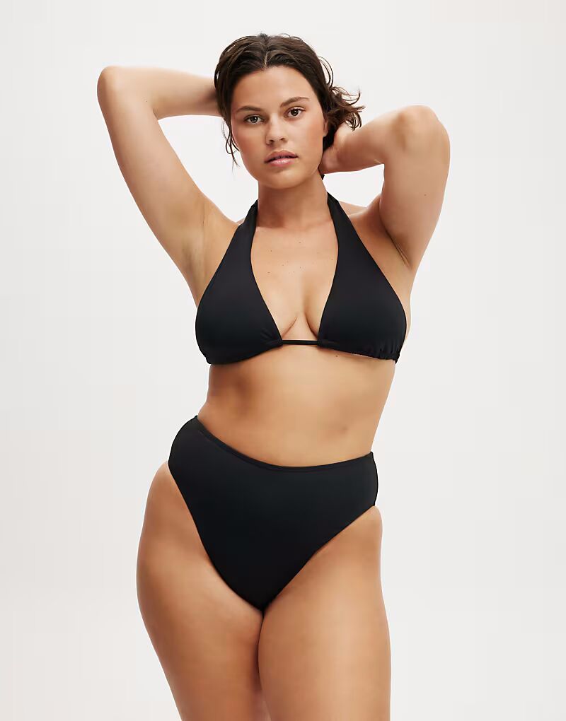 Cotton:On Высокий верх бикини с треугольными чашечками и слайдером черного цвета
Cotton:On Высокий верх бикини с треугольными чашечками и слайдером черного цвета