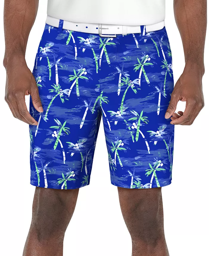 Мужские шорты с принтом пальмы, длина 8" PGA TOUR, синий 
Мужские шорты с принтом пальмы, длина 8" PGA TOUR, синий