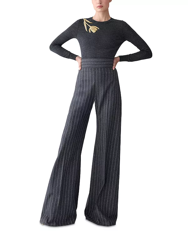 Свитер с вышитым круглым вырезом Carolina Herrera, серый
Свитер с вышитым круглым вырезом Carolina Herrera, серый