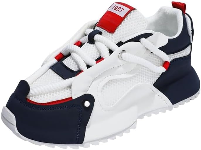 Мужские дышащие кожаные кроссовки на платформе с шнуровкой, модные повседневные, с противоскользящей подошвой и амортизацией для ходьбы и тренировок Hhhchpm, белый/синий
Мужские дышащие кожаные кроссовки на платформе с шнуровкой, модные повседневные, с противоскользящей подошвой и амортизацией для ходьбы и тренировок Hhhchpm, белый/синий