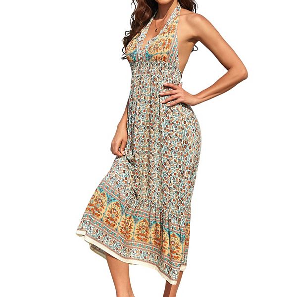 Женское платье-макси на запах с цветочным принтом для пляжа Clearflower, Apricot Floral
Женское платье-макси на запах с цветочным принтом для пляжа Clearflower, Apricot Floral