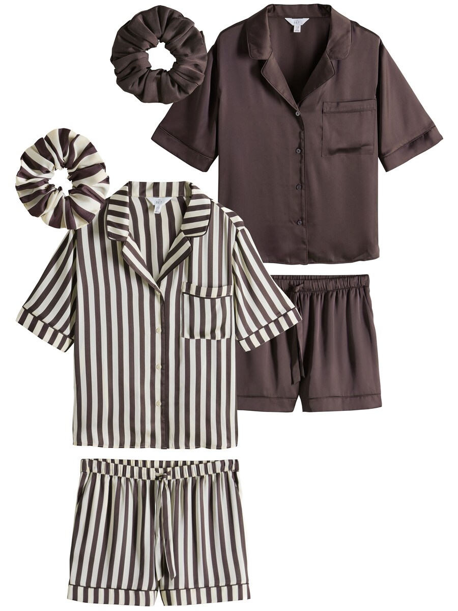 Короткий пижамный комплект The Set, коричневый
Короткий пижамный комплект The Set, коричневый