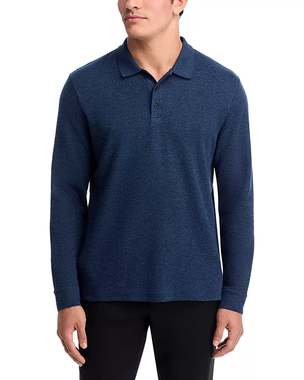 Двусторонняя рубашка-поло с длинными рукавами из меланжевой ткани. Vince, синий
Двусторонняя рубашка-поло с длинными рукавами из меланжевой ткани. Vince, синий