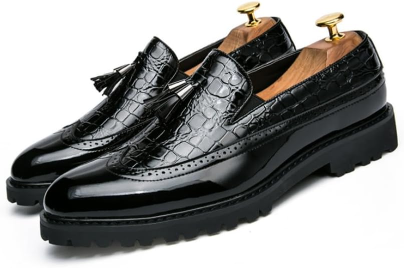 Мужские броги, формальные оксфорды, лоферы с кисточками и заостренным носком, туфли с декоративной перфорацией Waolsu, черный
Мужские броги, формальные оксфорды, лоферы с кисточками и заостренным носком, туфли с декоративной перфорацией Waolsu, черный