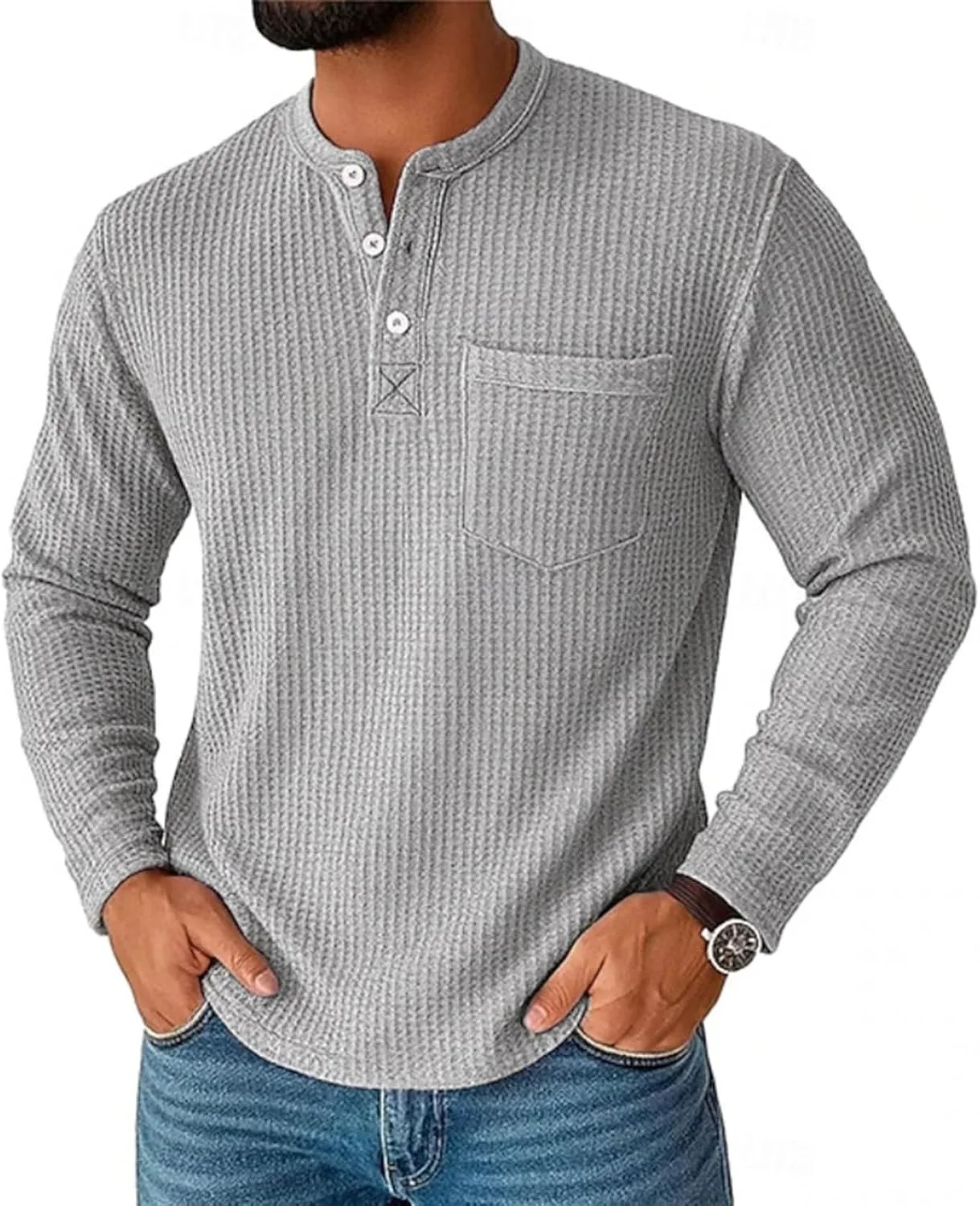 Мужская футболка-поло Waffle Henley с длинным рукавом Cambkatl
Мужская футболка-поло Waffle Henley с длинным рукавом Cambkatl