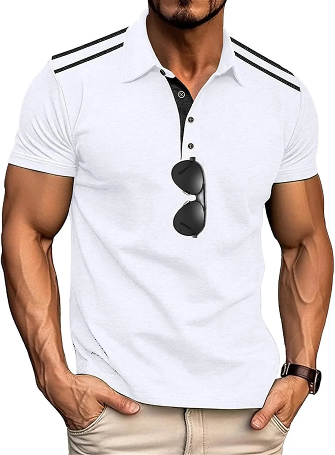 Ymosrh Мужская повседневная поло с коротким рукавом, однотонная, S-2XL
Ymosrh Мужская повседневная поло с коротким рукавом, однотонная, S-2XL