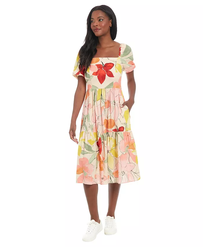 Женское миди-платье с квадратным вырезом и присборенным рукавом в цветочном принте London Times, мультиколор
Женское миди-платье с квадратным вырезом и присборенным рукавом в цветочном принте London Times, мультиколор