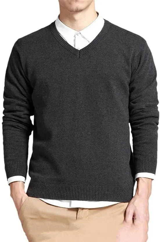 Мужской свитер из хлопка с V-образным вырезом и длинными рукавами
Мужской свитер из хлопка с V-образным вырезом и длинными рукавами