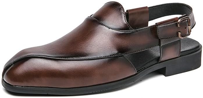 Мужские кожаные туфли Santimon с ремешком на пятке - современные сандалии с квадратным носком и регулируемым ремешком для повседневного стиля или летней носки, коричневый
Мужские кожаные туфли Santimon с ремешком на пятке - современные сандалии с квадратным носком и регулируемым ремешком для повседневного стиля или летней носки, коричневый