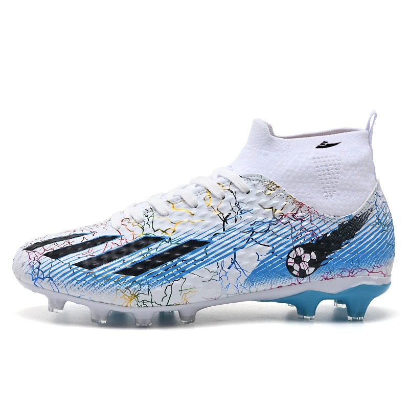 Футбольные бутсы детские с высоким верхом и противоскользящим покрытием для подростков Kuding, белый/синий
Футбольные бутсы детские с высоким верхом и противоскользящим покрытием для подростков Kuding, белый/синий