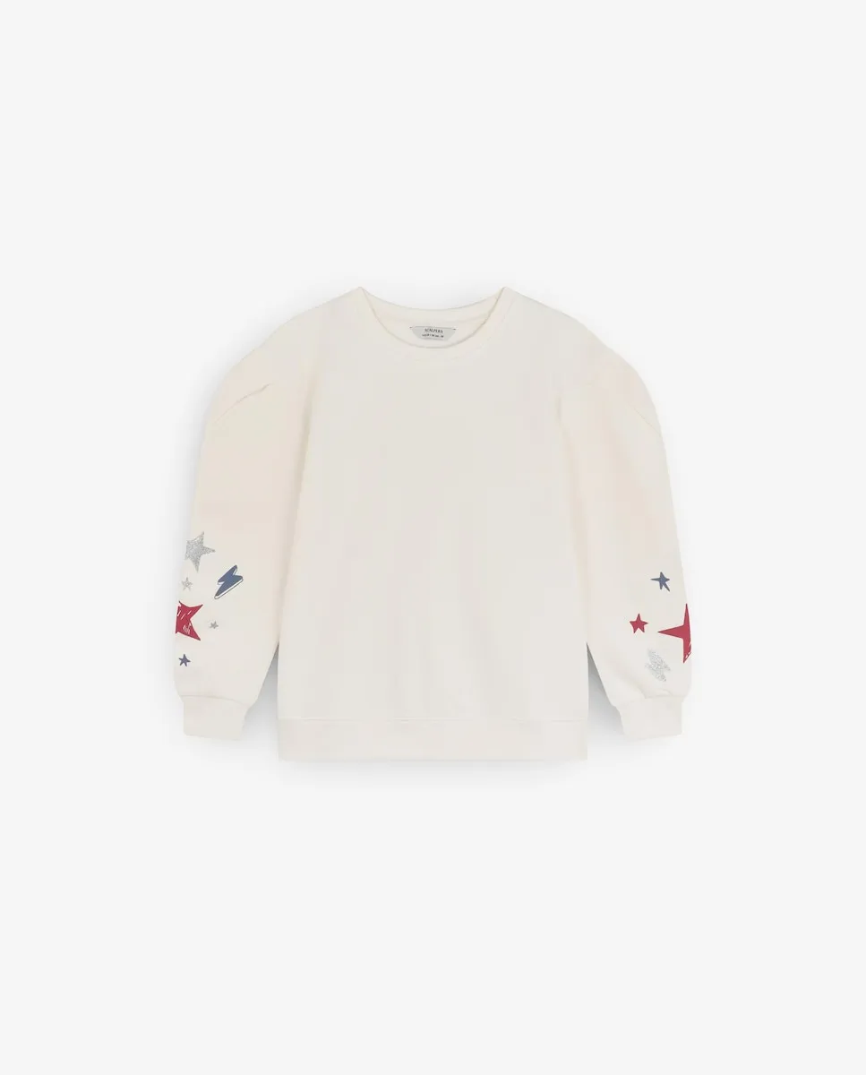 хлопковая толстовка для девочки без капюшона с принтом на рукавах Scalpers, белый
хлопковая толстовка для девочки без капюшона с принтом на рукавах Scalpers, белый