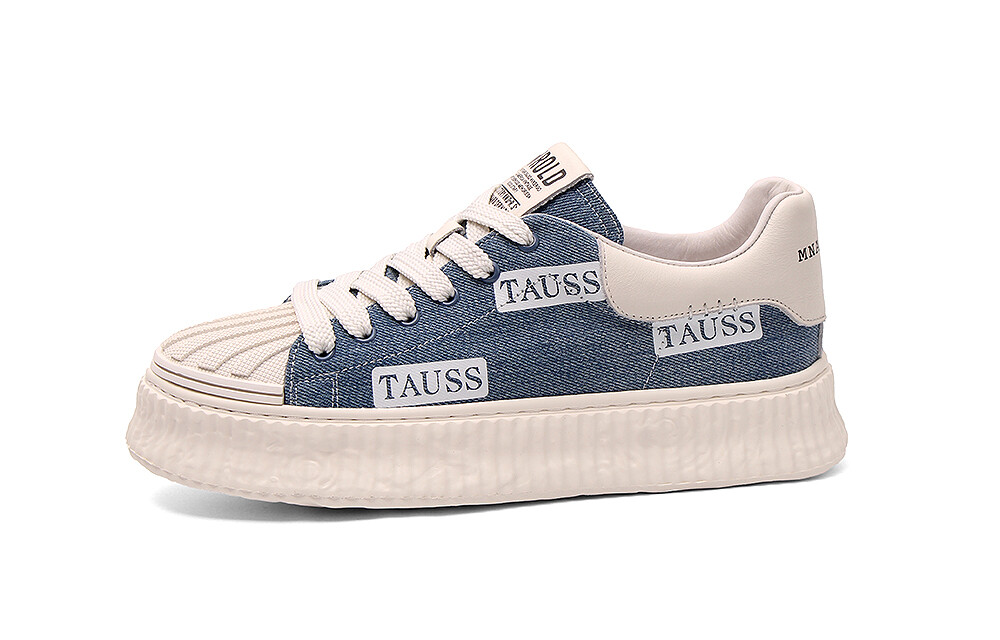 Кеды мужские, обувь для скейтбординга низкая белый/синий Daying 
Кеды мужские, обувь для скейтбординга низкая белый/синий Daying