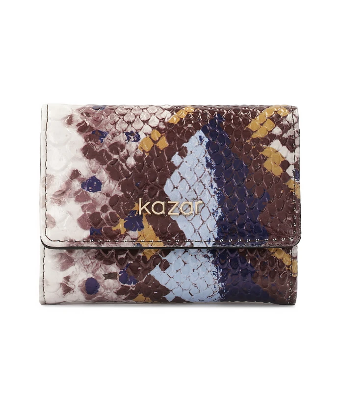 Кошелек из кожи с ярким тиснением и узором Kazar, мультиколор
Кошелек из кожи с ярким тиснением и узором Kazar, мультиколор