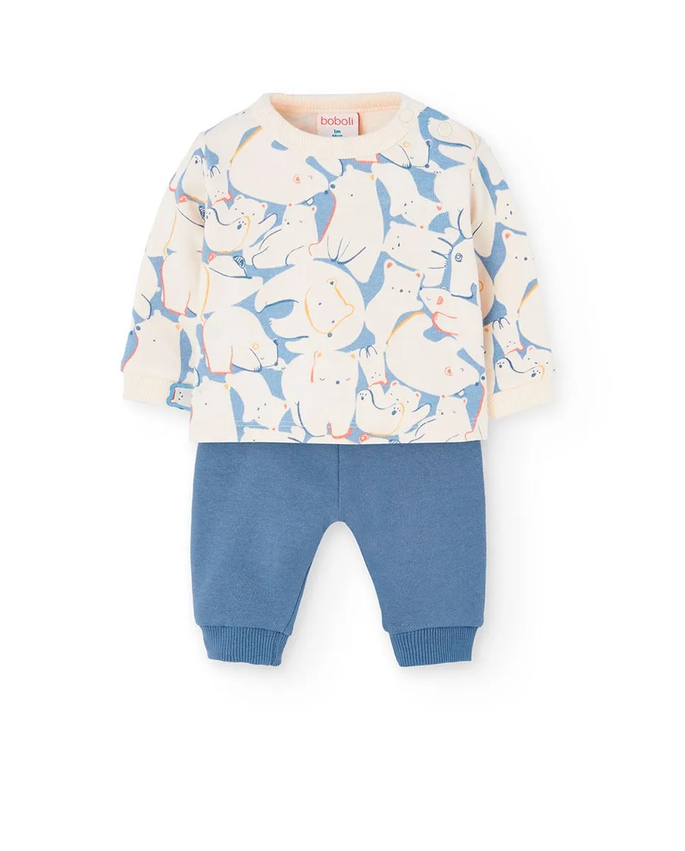 Детский комплект из толстовки с принтом и однотонных штанов Boboli, светло-голубой
Детский комплект из толстовки с принтом и однотонных штанов Boboli, светло-голубой