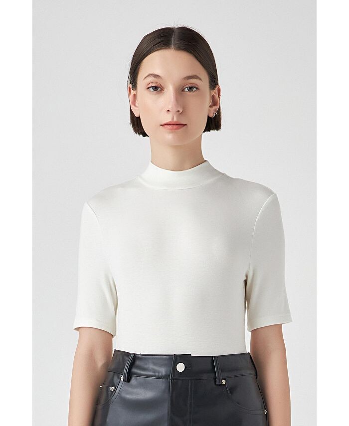 Женское мягкое боди с воротником-стойкой Grey Lab, белый
Женское мягкое боди с воротником-стойкой Grey Lab, белый