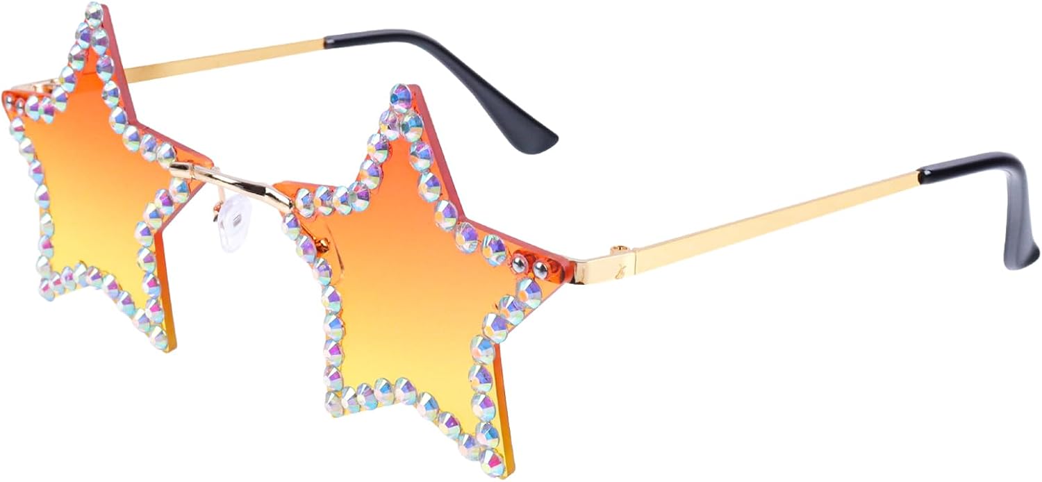 Солнцезащитные очки без оправы в форме звезды, модные очки для женщин и мужчин, для вечеринок, Рождества, косплея, очки с пентаграммой Klfoho, Orange Yellow/Rhinestone
Солнцезащитные очки без оправы в форме звезды, модные очки для женщин и мужчин, для вечеринок, Рождества, косплея, очки с пентаграммой Klfoho, Orange Yellow/Rhinestone