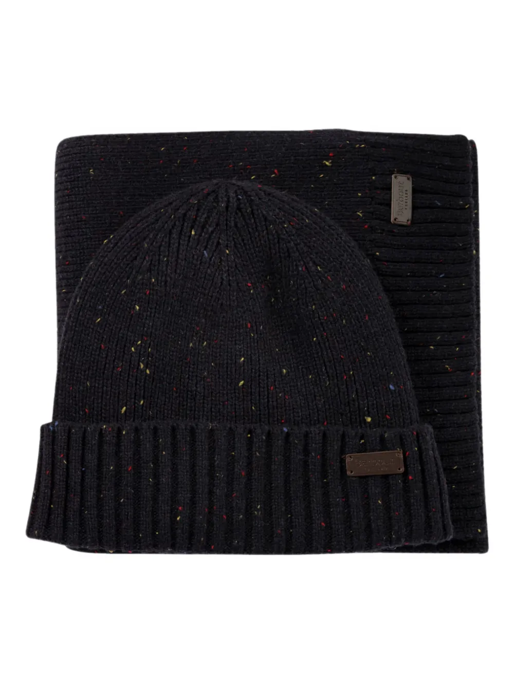 Комплект из ребристого шарфа-бини в крапинку Barbour, черный
Комплект из ребристого шарфа-бини в крапинку Barbour, черный